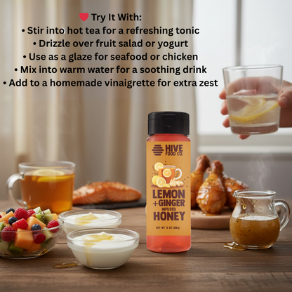 Lemon + Ginger Infused Honey