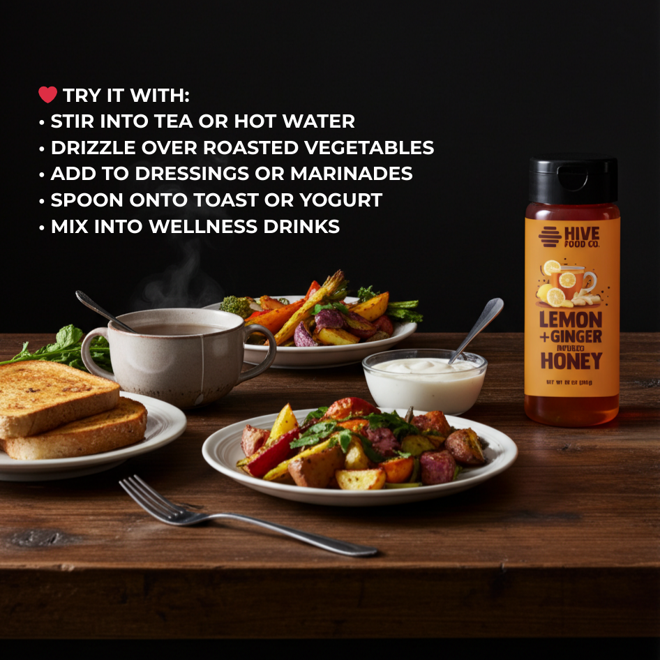 Lemon + Ginger Infused Honey