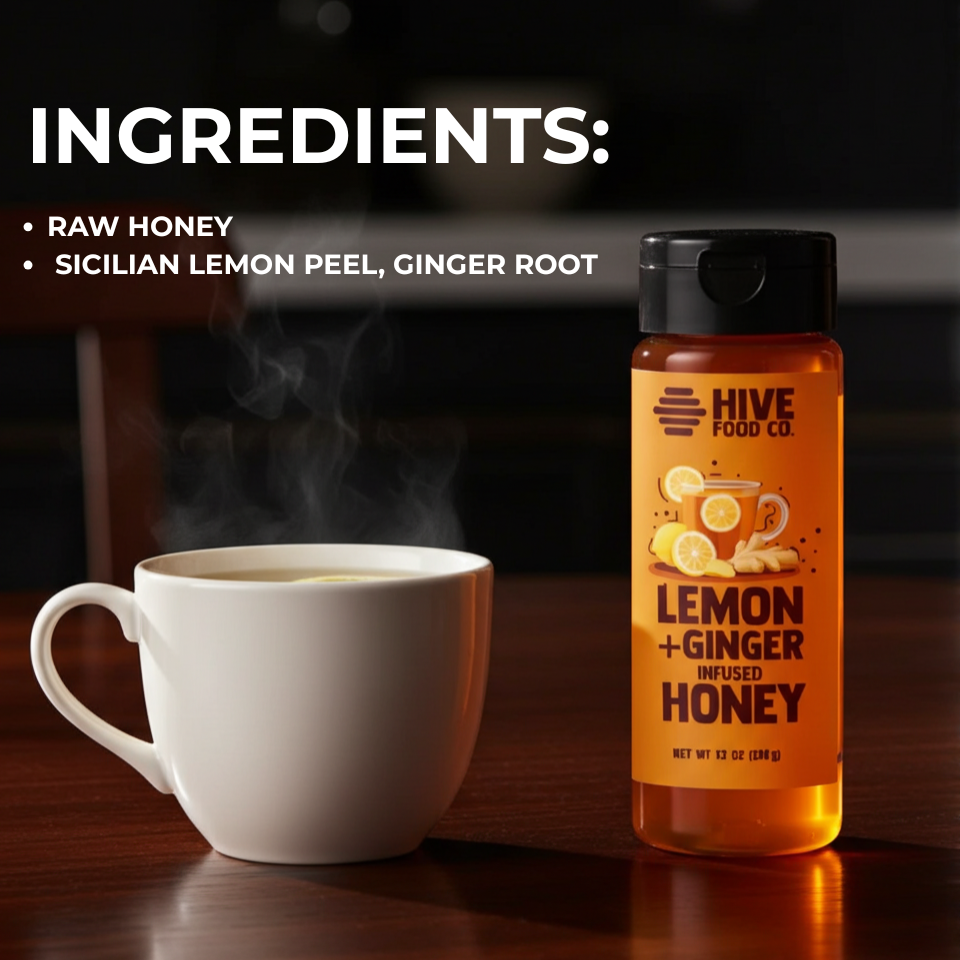 Lemon + Ginger Infused Honey