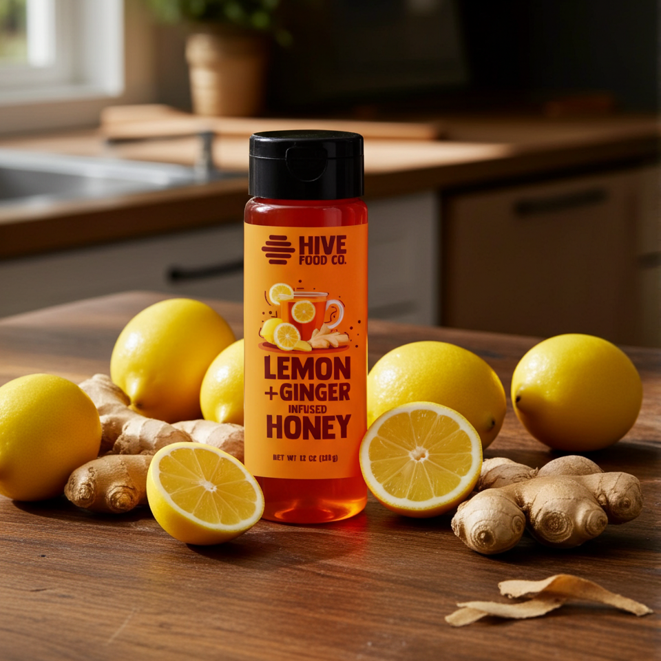 Lemon + Ginger Infused Honey